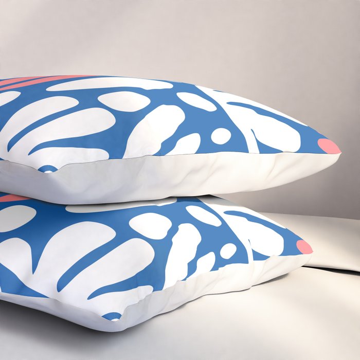 Abstract blue nature leaf shape art pattern Pillow Sham Gallery Image 3