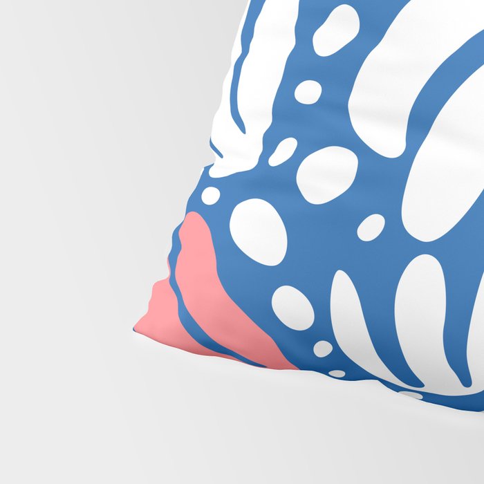 Abstract blue nature leaf shape art pattern Pillow Sham Gallery Image 4