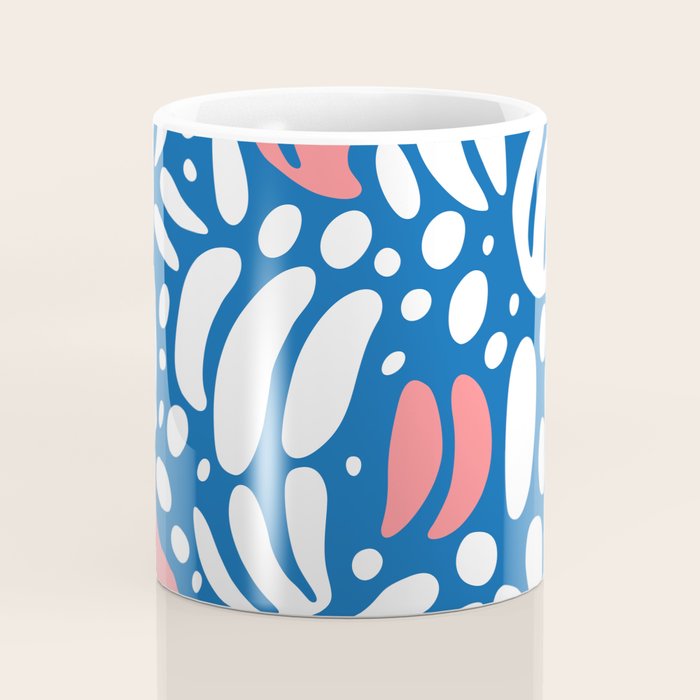 Abstract blue nature leaf shape art pattern Coffee Mug Gallery Image 4
