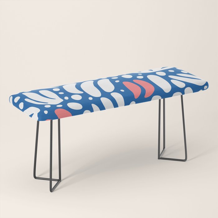 Abstract blue nature leaf shape art pattern Bench Gallery Image 1