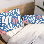 Abstract blue nature leaf shape art pattern Pillow Sham Gallery Image 2