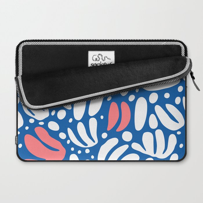 Abstract blue nature leaf shape art pattern Laptop Sleeve Gallery Image 2