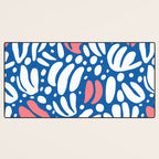 Abstract blue nature leaf shape art pattern Desk Mat Gallery Image 3