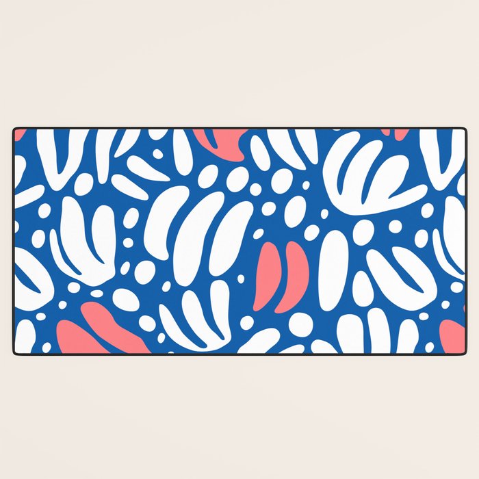 Abstract blue nature leaf shape art pattern Desk Mat Gallery Image 3