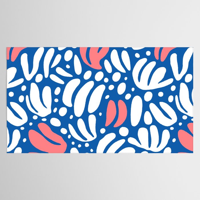 Abstract blue nature leaf shape art pattern Tablecloth Gallery Image 2