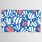 Abstract blue nature leaf shape art pattern Tablecloth Gallery Image 2