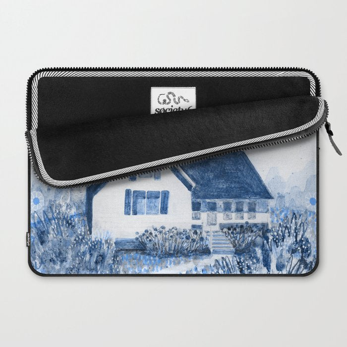 The Old Country Farm in Navy Blue - Farm House Decor Laptop Sleeve Gallery Image 2
