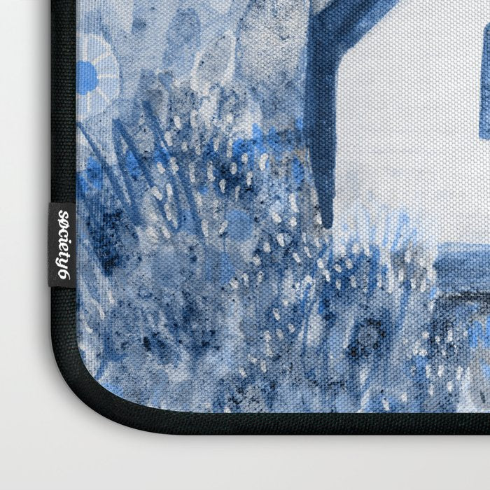 The Old Country Farm in Navy Blue - Farm House Decor Laptop Sleeve Gallery Image 3
