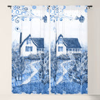 The Old Country Farm in Navy Blue - Farm House Decor Window Curtain Gallery Image 5