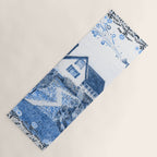 The Old Country Farm in Navy Blue - Farm House Decor Yoga Mat Gallery Image 1