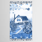 The Old Country Farm in Navy Blue - Farm House Decor Tablecloth Gallery Image 2