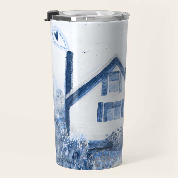 The Old Country Farm in Navy Blue - Farm House Decor Travel Mug Gallery Image 3
