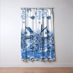 The Old Country Farm in Navy Blue - Farm House Decor Window Curtain Gallery Image 3