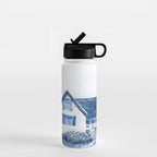 The Old Country Farm in Navy Blue - Farm House Decor Water Bottle Gallery Image 1