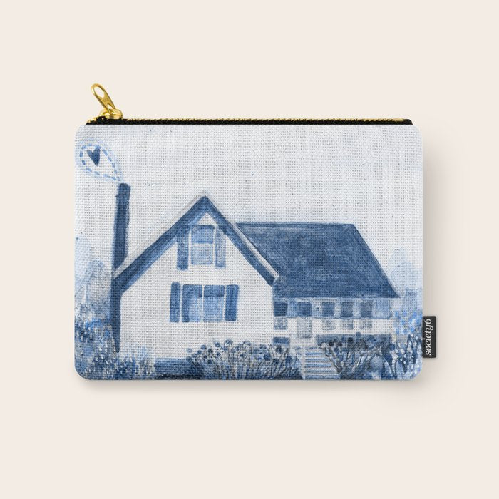 The Old Country Farm in Navy Blue - Farm House Decor Carry All Pouch Gallery Image 1