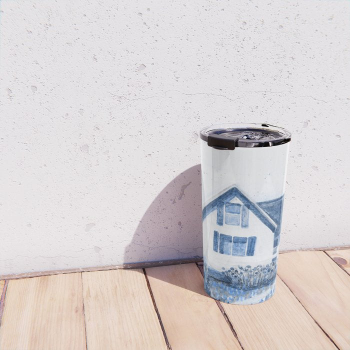 The Old Country Farm in Navy Blue - Farm House Decor Travel Mug Gallery Image 4