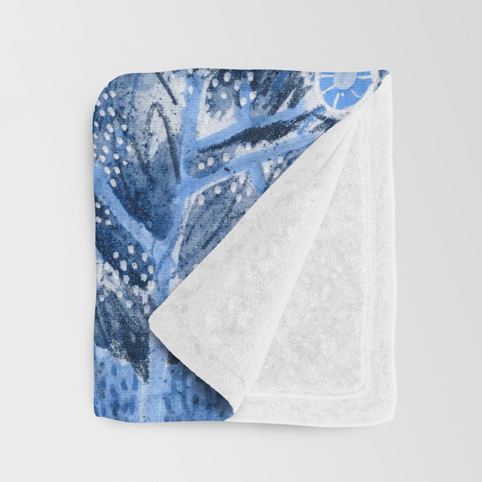 The Old Country Farm in Navy Blue - Farm House Decor Throw Blanket Gallery Image 3