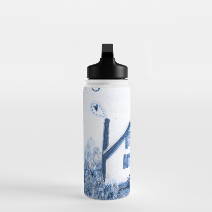 The Old Country Farm in Navy Blue - Farm House Decor Water Bottle Gallery Image 3