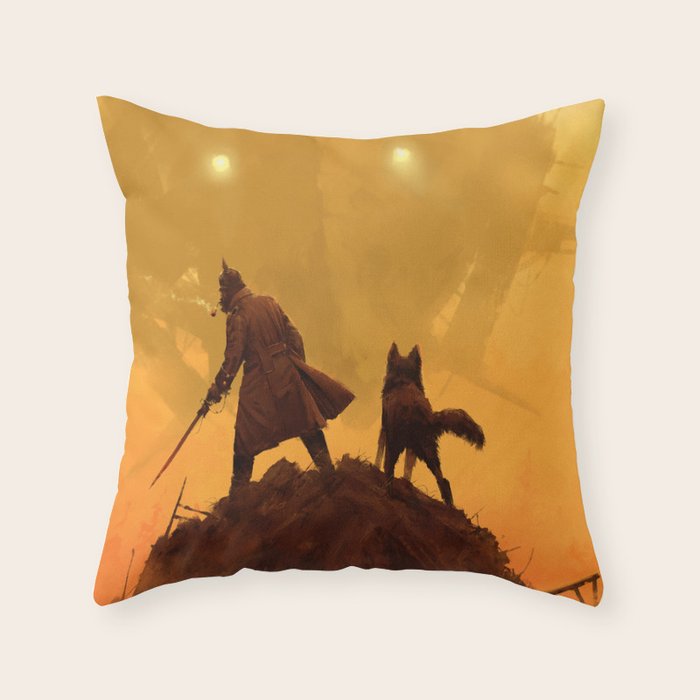 1920 - take your dog for a walk Throw Pillow Gallery Image 6