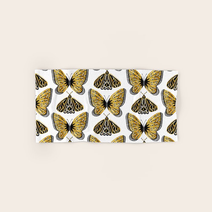 Golden Butterfly & Moth Bath Towel Gallery Image 1