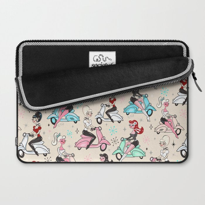 Scooter Girls Pattern Laptop Sleeve Gallery Image 2