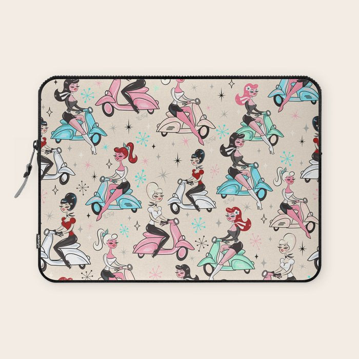 Scooter Girls Pattern Laptop Sleeve Gallery Image 1