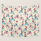 Scooter Girls Pattern Wall Tapestry Gallery Image 4