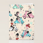 Scooter Girls Pattern Stationery Card Gallery Image 2