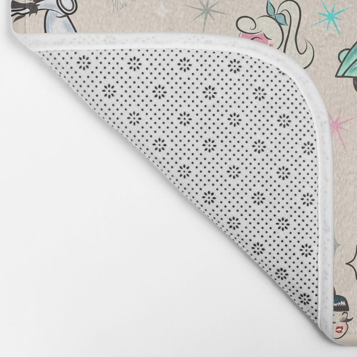 Scooter Girls Pattern Bath Mat Gallery Image 2