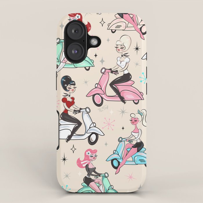 Scooter Girls Pattern iPhone Case Gallery Image 1