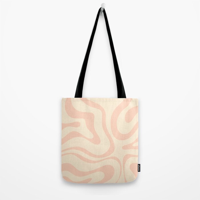 Modern Liquid Swirl Abstract Pattern in Pale Blush and Cream Tote Bag Gallery Image 2