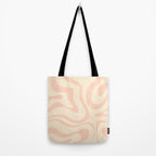 Modern Liquid Swirl Abstract Pattern in Pale Blush and Cream Tote Bag Gallery Image 2