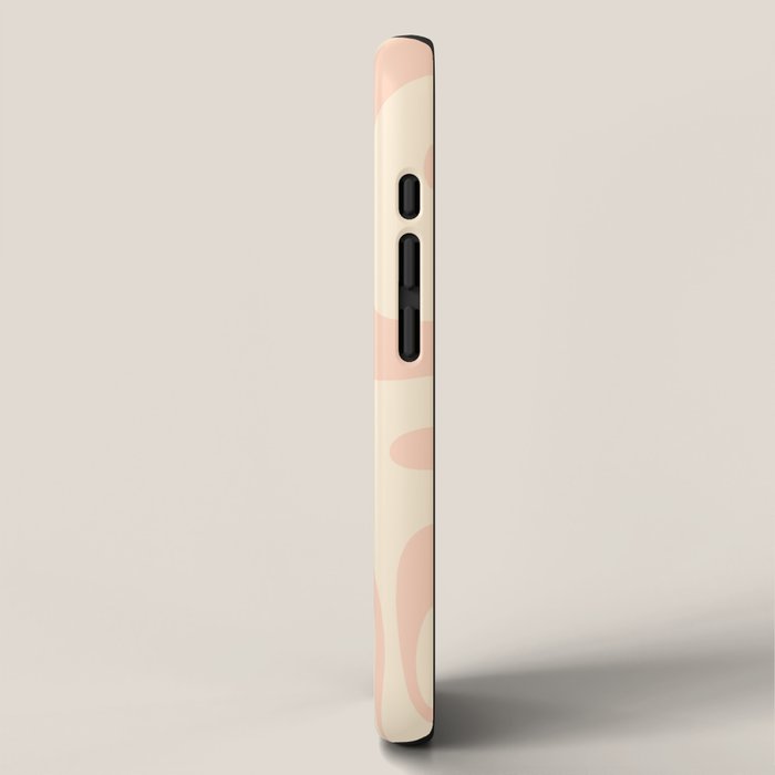 Modern Liquid Swirl Abstract Pattern in Pale Blush and Cream iPhone Case Gallery Image 2