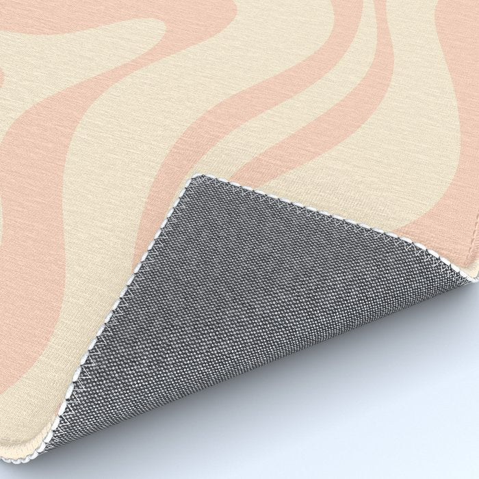 Modern Liquid Swirl Abstract Pattern in Pale Blush and Cream Rug Gallery Image 4