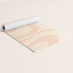Modern Liquid Swirl Abstract Pattern in Pale Blush and Cream Yoga Mat Gallery Image 2
