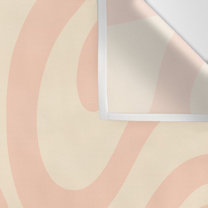 Modern Liquid Swirl Abstract Pattern in Pale Blush and Cream Wall Tapestry Gallery Image 3