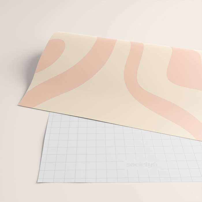 Modern Liquid Swirl Abstract Pattern in Pale Blush and Cream Wrapping Paper Gallery Image 2