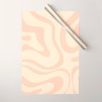 Modern Liquid Swirl Abstract Pattern in Pale Blush and Cream Wrapping Paper Gallery Image 1