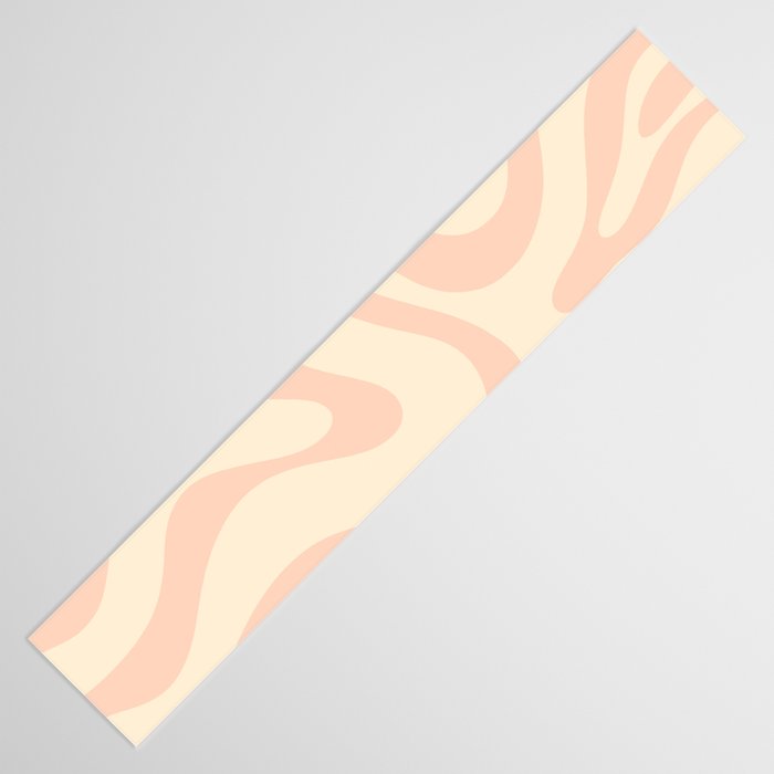 Modern Liquid Swirl Abstract Pattern in Pale Blush and Cream Table Runner Gallery Image 3