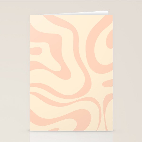 Modern Liquid Swirl Abstract Pattern in Pale Blush and Cream Stationery Card Gallery Image 1