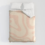 Modern Liquid Swirl Abstract Pattern in Pale Blush and Cream Duvet Cover Gallery Image 6