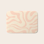 Modern Liquid Swirl Abstract Pattern in Pale Blush and Cream Bath Mat Gallery Image 1
