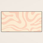 Modern Liquid Swirl Abstract Pattern in Pale Blush and Cream Desk Mat Gallery Image 3