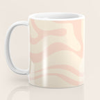 Modern Liquid Swirl Abstract Pattern in Pale Blush and Cream Coffee Mug Gallery Image 3