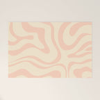 Modern Liquid Swirl Abstract Pattern in Pale Blush and Cream Welcome Mat Gallery Image 1