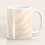 Modern Liquid Swirl Abstract Pattern in Pale Blush and Cream Coffee Mug Gallery Image 1