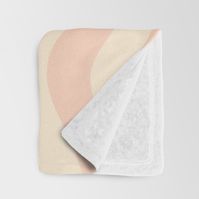 Modern Liquid Swirl Abstract Pattern in Pale Blush and Cream Throw Blanket Gallery Image 3
