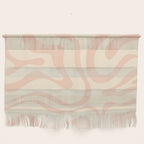 Modern Liquid Swirl Abstract Pattern in Pale Blush and Cream Wall Hanging Gallery Image 1