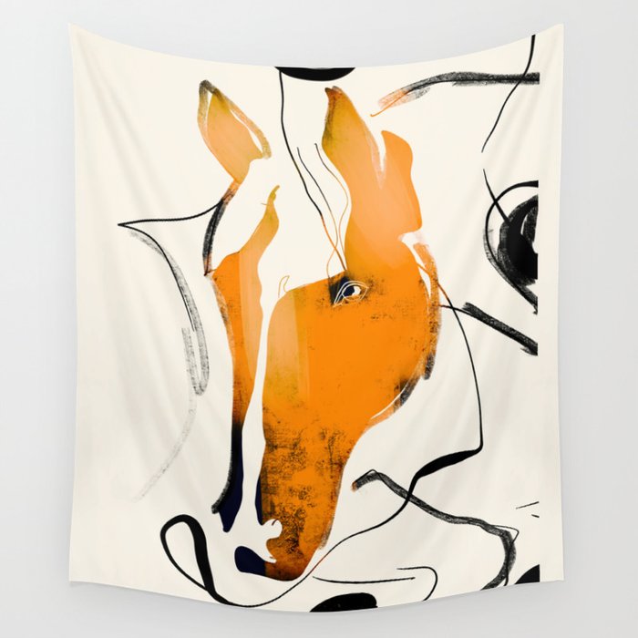 Abstract Minimal Horse 2 Wall Tapestry Gallery Image 4