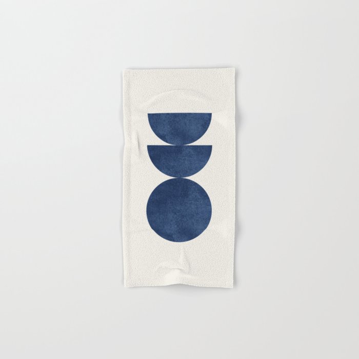 Woodblock navy blue Mid century modern Towels Gallery Image 1